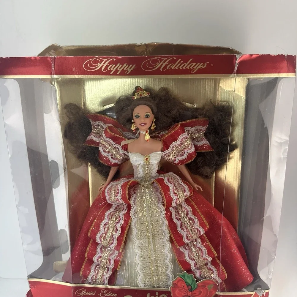 1997 Happy Holidays Barbie Special Edition Brunette #17832 Doll w/ Damaged Box